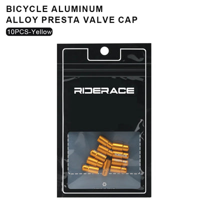 RIDERACE Bicycle Tire Valve Cap Aluminum Alloy CNC MTB Road Bike Tube Tyre Gas Nozzle Cover for FV Presta Valve Dustproof Beauty World Shop