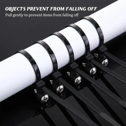 500/100PCS Screw Hole Cable Ties Reusable Fixed Nylon Cable Ties Self-locking Cord Ties Straps Fastening Loop Office Organizer Beauty World Shop