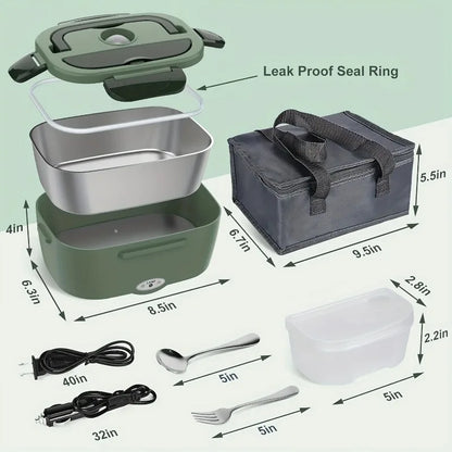 Portable Electric Food Warmer Lunch Box 1.5L 60W - Leak Proof Food Heater for Car, Home, Office & Travel Beauty World Shop