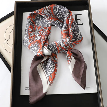 60Colors Luxury Scarf Women 70*70Cm Silk Feel Square Hair Wrapping Foulard Satin Shawl Big Size Head Bandana Hijab Handkerchief Beauty World Shop