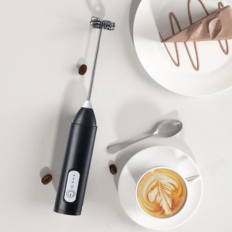 Wireless Milk Frother Electric Type-C Handheld Blender Stainless Steel Mini Coffee Maker Whisk Mixer For Coffee Cappuccino Cream Beauty World Shop