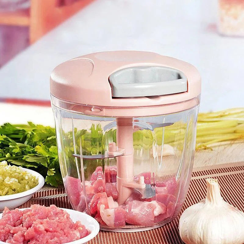 500/900ML Manual Meat Mincer Garlic Chopper Rotate Garlic Press Crusher Vegetable Onion Cutter Kitchen Cooking Accessories Beauty World Shop