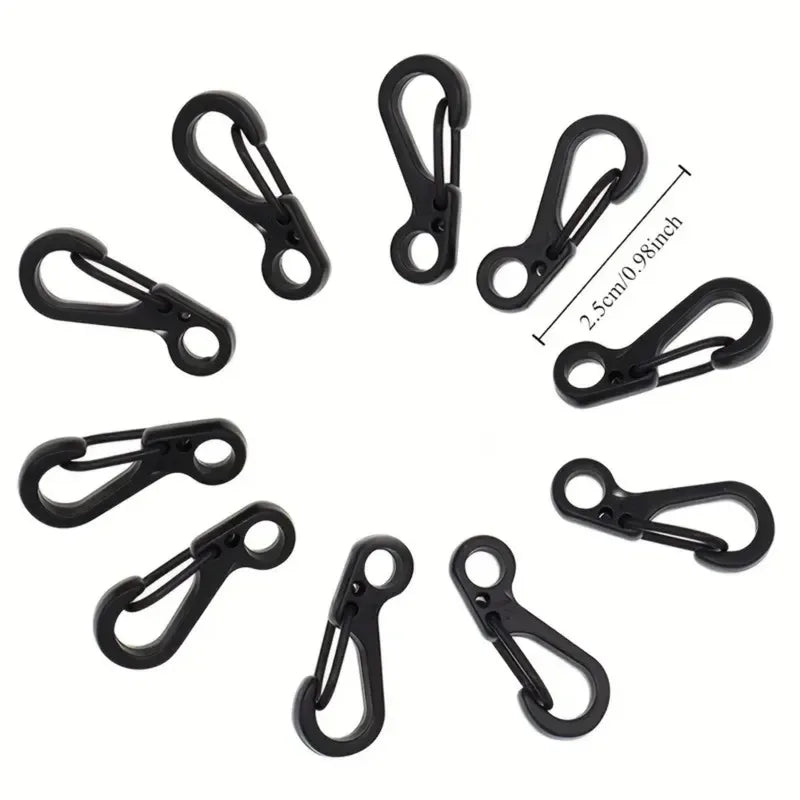 10pc Mini Carabiner Clip Metal Spring Snap Hooks Paracord Lanyard Hanging Clips for Keychain Backpack Bottle Outdoor Accessories Beauty World Shop