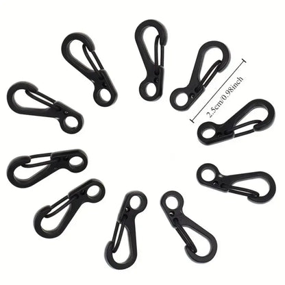 10pc Mini Carabiner Clip Metal Spring Snap Hooks Paracord Lanyard Hanging Clips for Keychain Backpack Bottle Outdoor Accessories Beauty World Shop