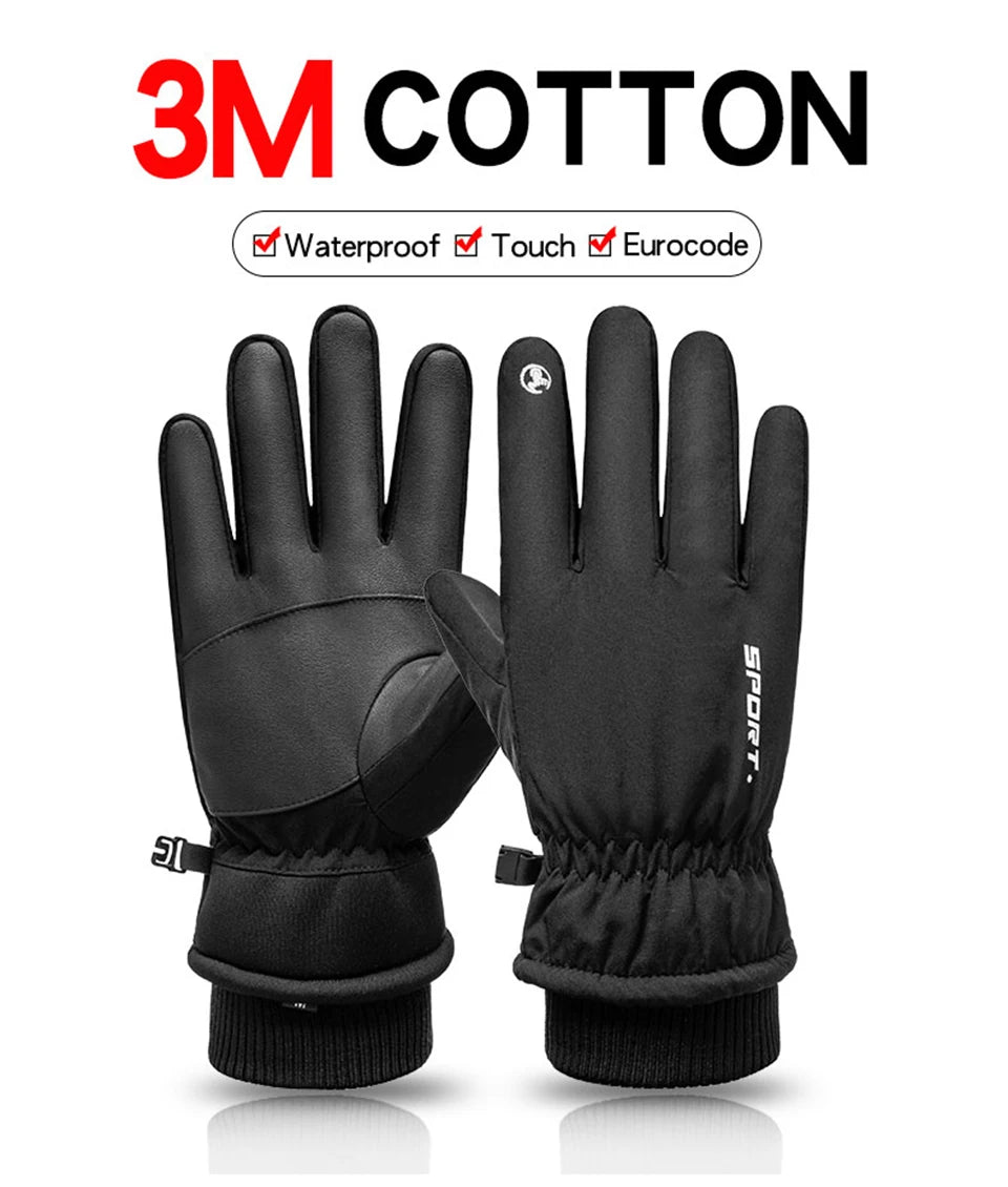 Thermal Winter Cycling Ski Gloves Outdoor Sports Running Motorcycle Touch Screen Fleece Gloves Non-slip Warm Full Fingers Gloves Beauty World Shop