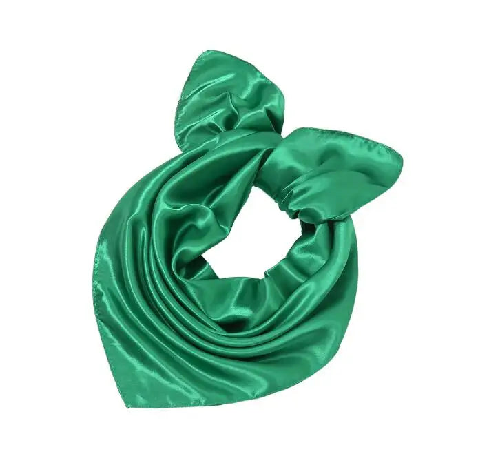 Women New Plain Satin Solid Color 60x60cm Square Scarf Girl Simulation Silk Performance Small Scarves Best Party Gift Beauty World Shop