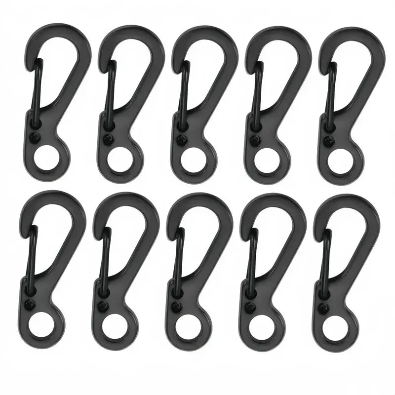 10pc Mini Carabiner Clip Metal Spring Snap Hooks Paracord Lanyard Hanging Clips for Keychain Backpack Bottle Outdoor Accessories Beauty World Shop