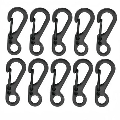 10pc Mini Carabiner Clip Metal Spring Snap Hooks Paracord Lanyard Hanging Clips for Keychain Backpack Bottle Outdoor Accessories Beauty World Shop