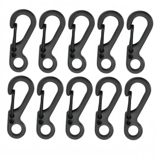 10pc Mini Carabiner Clip Metal Spring Snap Hooks Paracord Lanyard Hanging Clips for Keychain Backpack Bottle Outdoor Accessories Beauty World Shop