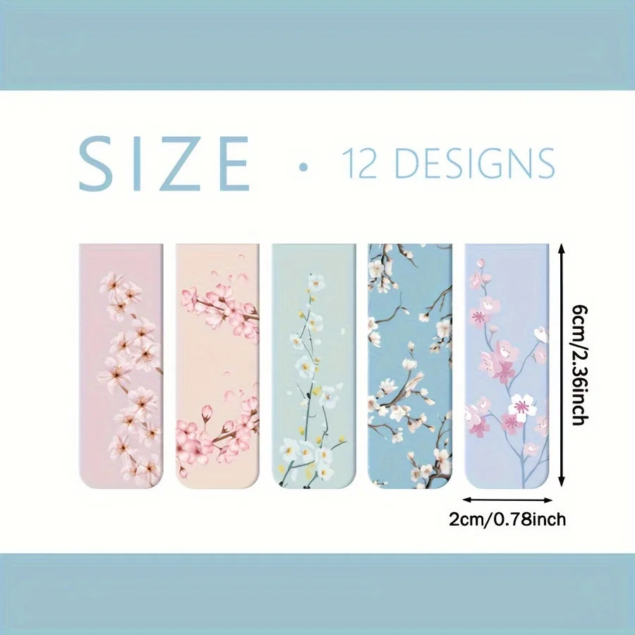 12pcs Magnetic Bookmarks For Women Flower Planner Magnetic Bookmark Assorted Book Magnets Page Markers Clip Magnetic Bookmarks Beauty World Shop