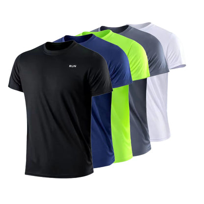Men's Quick Dry Short Sleeve Gym Running Moisture Wicking Round Neck T-Shirt Training Exercise Gym Sport Shirt Tops Lightweight Beauty World Shop