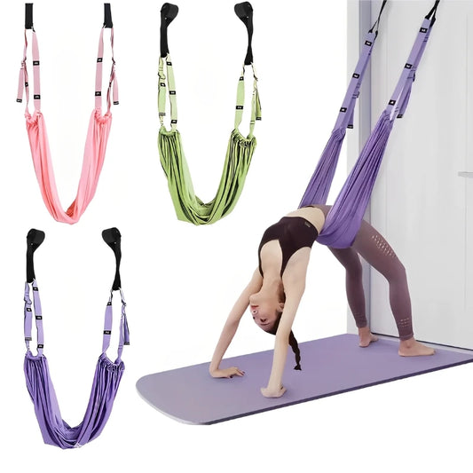 Adjustable Aerial Yoga Strap Pull Rope Women Hammock Stretch Leg Splits Trainer Female Gym Belt Swing Stretching Fitness Beauty World Shop