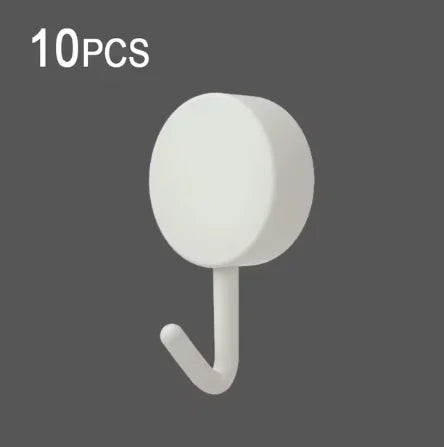 10PCS Self Adhesive Wall Hook Strong Without Drilling Coat Bag Bathroom Door Kitchen Towel Hanger Hooks Home Storage Accessories Beauty World Shop
