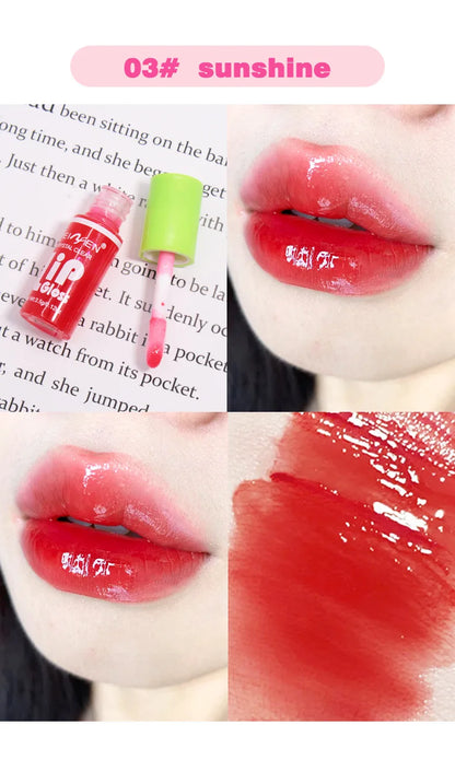 6 Pieces Glass Mirror Lip Gloss Set Hydrating Lightweight Lip Balm Glossy Shimmer Sheer Tint Peach Cherry Pink Beauty World Shop