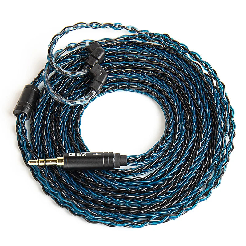 KBEAR ST12plus Earphone Cable 2m 8 Core 4N OFC Silver-plated Upgraded Cable 3.5/4.4mm MMCX/0.78mm 2Pin for CCZ KB03 KS1 Beauty World Shop
