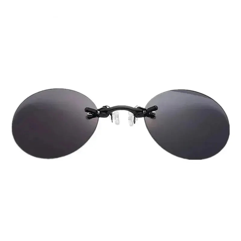  VIEWRING1-2PCS Clip On Nose Glasses Round Rimless Matrix Morpheus Sunglasses Mini Frameless Vintage Men Eyeglasses Beauty World Shop