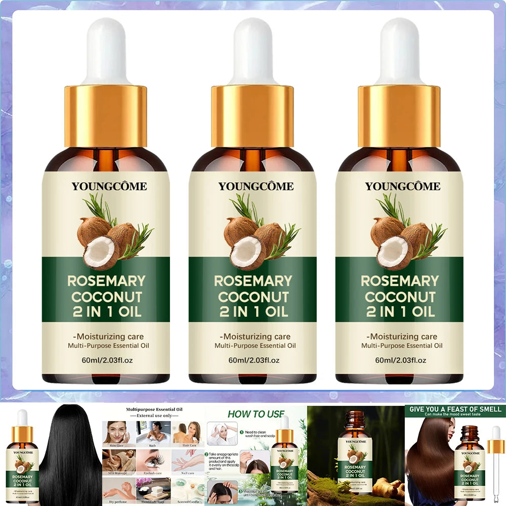 Rosemary Oil Hair Essential Coconut Oil Improve Hair Loss And Nourishes Strengthen Hair Roots Scalp Treatment Hair Care Beauty World Shop