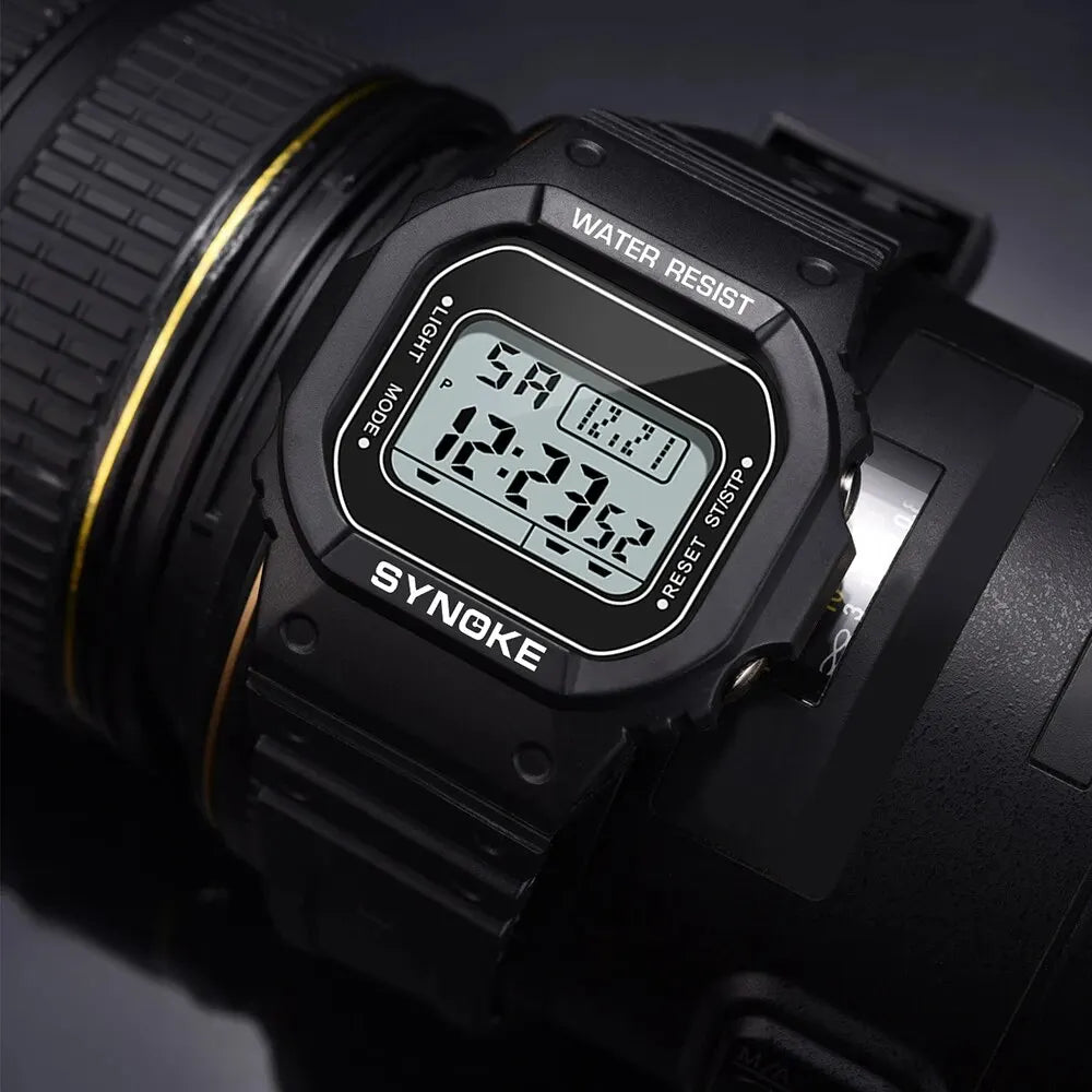SYNOKE Outdoor Military Digital Watch For Men Fashion Retro Men Watch Sports Waterproof Men Watch Multifunctional Luminous Beauty World Shop