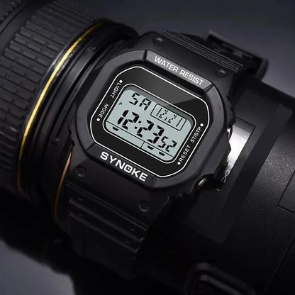 SYNOKE Outdoor Military Digital Watch For Men Fashion Retro Men Watch Sports Waterproof Men Watch Multifunctional Luminous Beauty World Shop