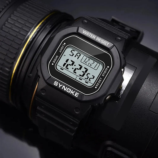 SYNOKE Outdoor Military Digital Watch For Men Fashion Retro Men Watch Sports Waterproof Men Watch Multifunctional Luminous Beauty World Shop