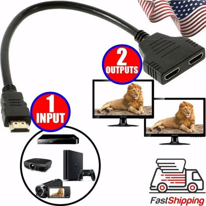 Hdmi Compatible Splitter Cable Video Switch Adapter Output Hub X Box Ps3 4 Dvd Hdtv Pc Laptop TV Hd 1080p 1 Input 2 Beauty World Shop