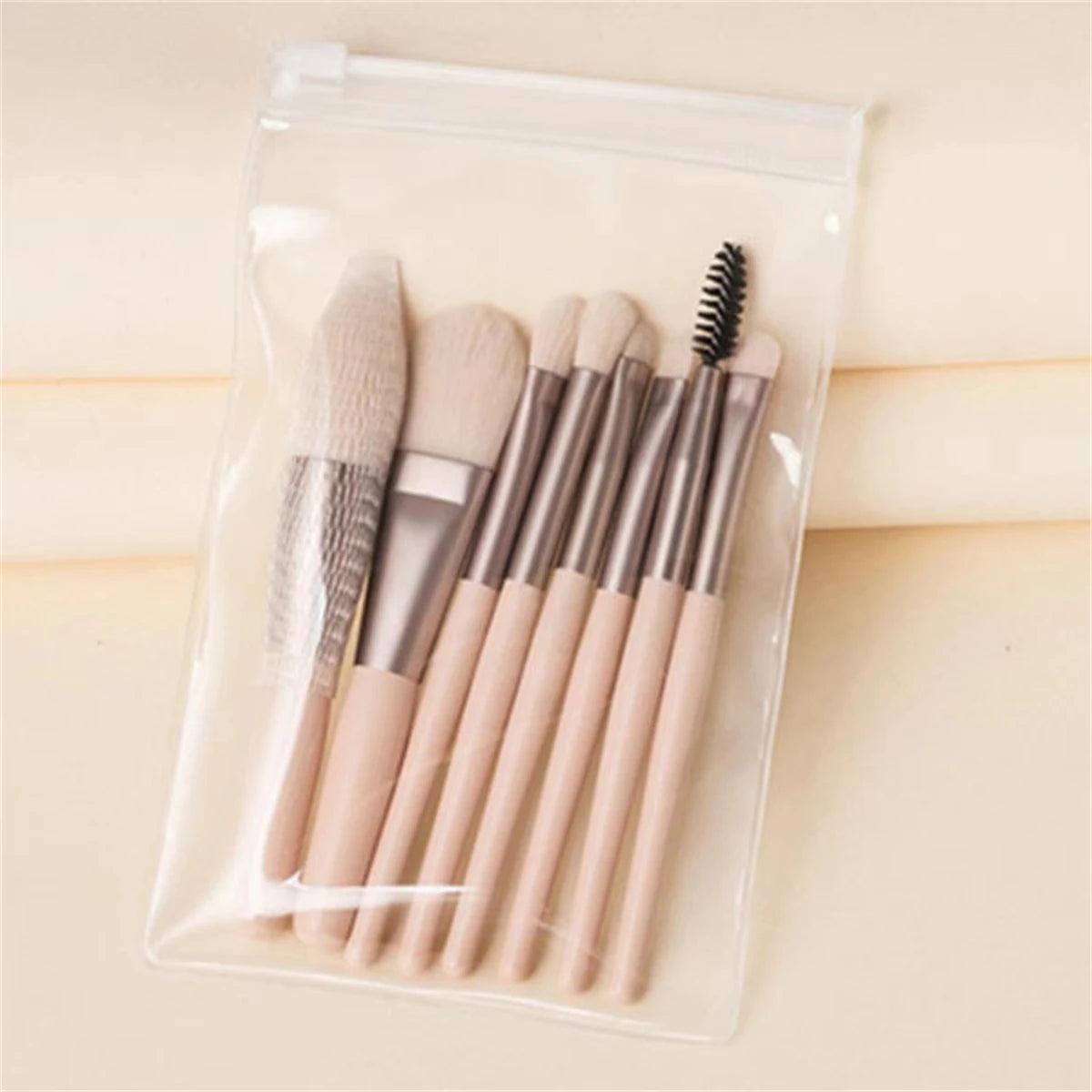 8-Piece Mini Soft and Fluffy Makeup Brush Set, Perfect for Makeup Beginners, Used for Foundation, Blush, and Eyeshadow to Create Beauty World Shop