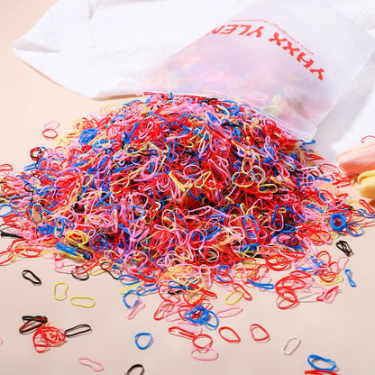 500/1000/2000pcs Girls Colourful Disposable Rubber Band Hair Ties Headband Children Ponytail Holder Bands Kids Hair Accessories Beauty World Shop