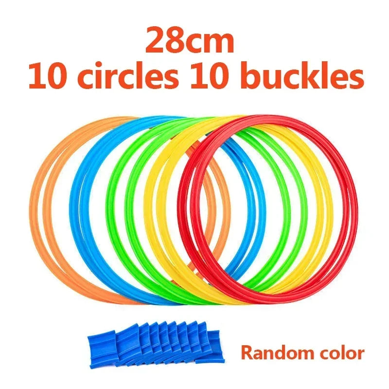 New Outdoor Kids Funny Physical Training Sport Toys Lattice Jump Ring Set Game 10 Hoops 10 Connectors for Park Play Boys Girls Beauty World Shop