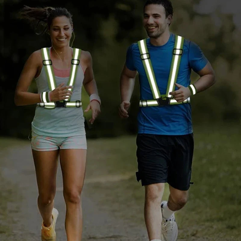 Safety-Vest Riding Equipment 4X1.5CM Outdoor Supplies Reflective Vest Night Running Cycling Reflective-Cloth Adjustable Beauty World Shop