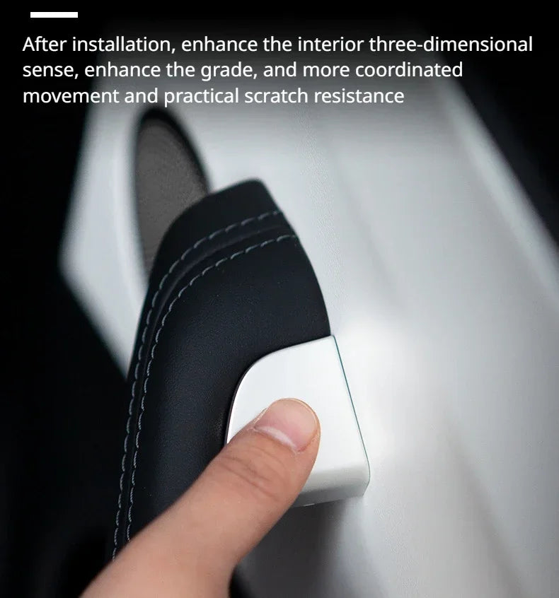 For Tesla Model 3 Highland Model Y Juniper/Launch 2025 Car Open Door Button Stickers 4X Handle Cover Interior Protection Trim Beauty World Shop