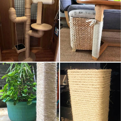 Natural Sisal Rope for Cat Tree Cat Scratching Post Replacemen Rope Sisal for Protect Sofa Cats Scratcher Rope Scraper Cats Toy