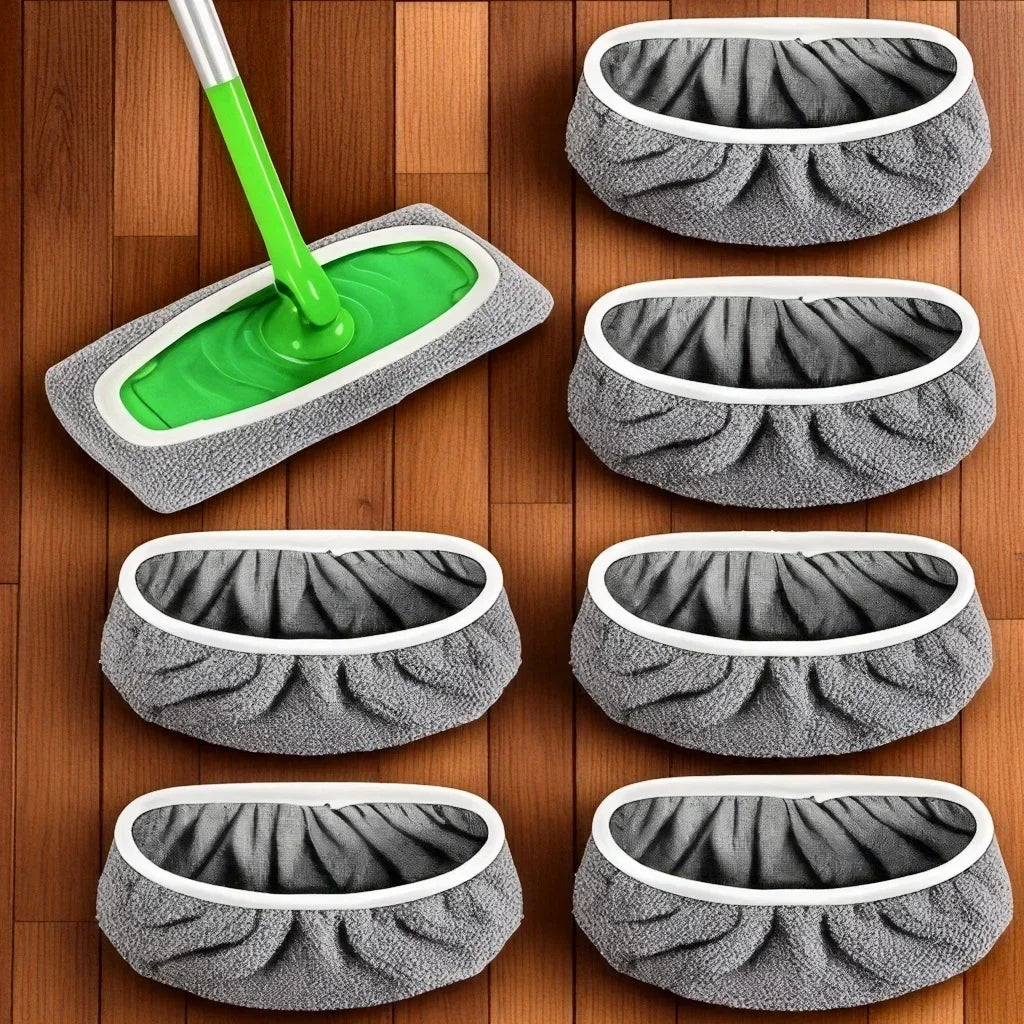 4 Reusable Mop Pads with High Water Absorption and Ultra-fine Fiber Cleaning Pads That Can Firmly Adhere To Most Standard Mops Beauty World Shop