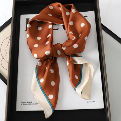 60Colors Luxury Scarf Women 70*70Cm Silk Feel Square Hair Wrapping Foulard Satin Shawl Big Size Head Bandana Hijab Handkerchief Beauty World Shop
