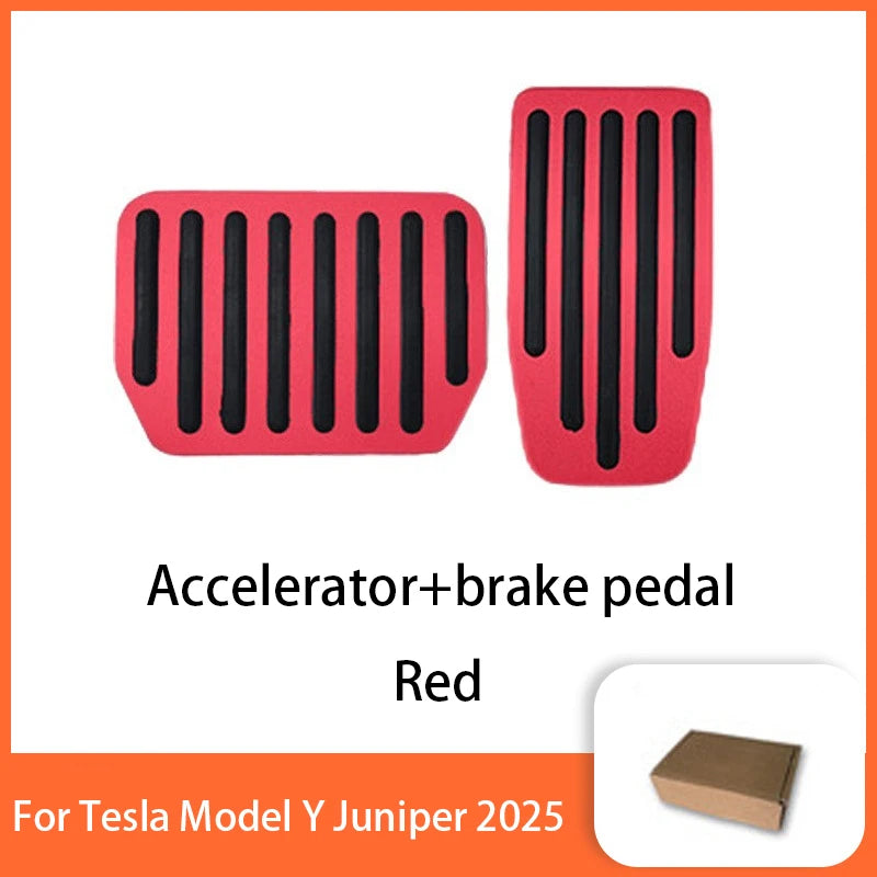 For Tesla Model Y Juniper 2025 2026 Upgrade Foot Pedal Pads Non-slip Accelerator Brake Rest Performance Aluminum Mat Accessories Beauty World Shop