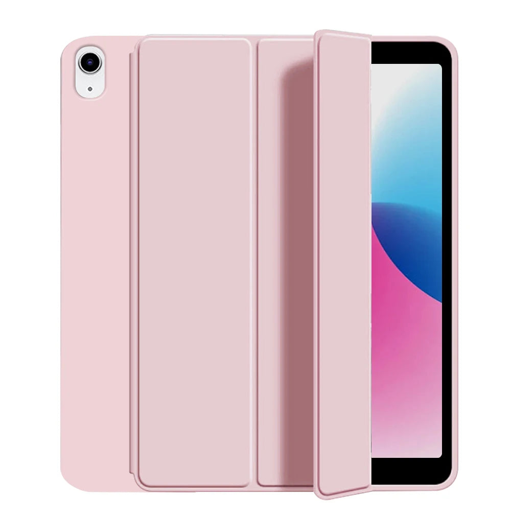 for iPad 5/6/7/8/9/10th gen Compatible with Air 4/5/6/7 Pro 11, three fold stand intelligent protective cover with soft TPU case Beauty World Shop