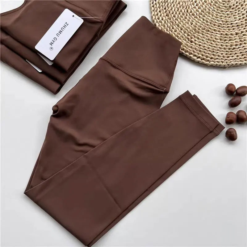 Fitness Women Sport Seamless Leggings High Waist Elastic Solid Yoga Leggings Gym Jogging Quick Dry Push Up Slim Pants Female Beauty World Shop