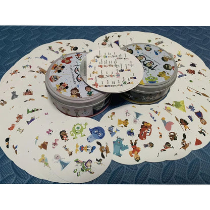Disney Card Board Game 100th Anniversary Iron Box Card Frozen Princess 2 to 8 Player Family Holidays Camping Christmas Kids Gift Beauty World Shop