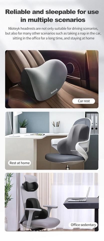Car Neck Pillow Memory Foam Protective Lumbar Back Support Breathable Car Headrest Cushion Relieve Stress Car Seat Pillow Beauty World Shop