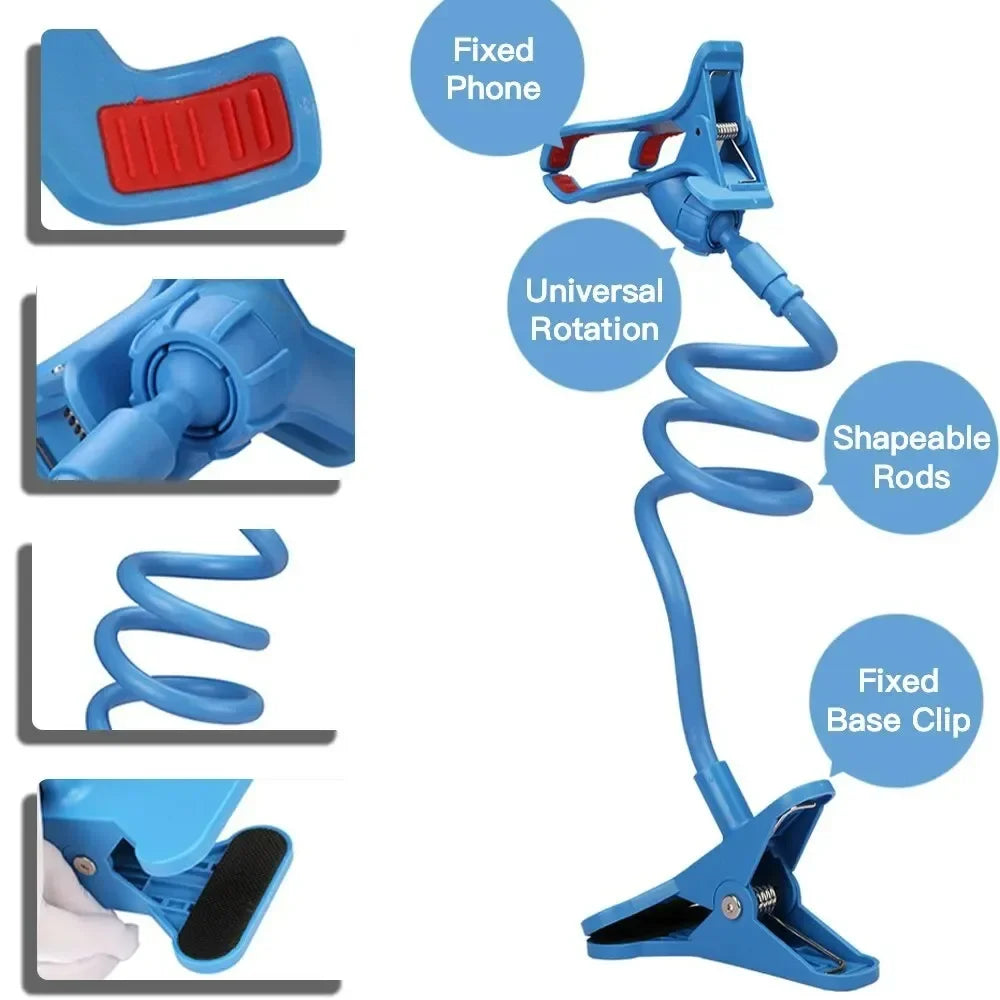 Universal Long Arm Lazy Person Bracket Mobile Phone Clamp Bedside Desktop Support For iPhone Xiaomi Huawei Samsung Phone Stands Beauty World Shop