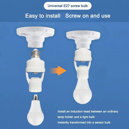 1/2/3PCS PIR Motion Sensor Lamp Holder E27 Smart Light Bulb Holder Adapter Auto On/Off Motion Light Socket For Porch Staircase Beauty Trend Shop