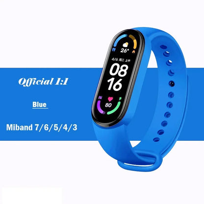 official Silicone Strap For Xiaomi Mi Band 4 5 6 7 Bracelet Sport Watch Wristband Miband4 miband7 Correa Mi band 3 4 5 6 7 Band Beauty Fashion