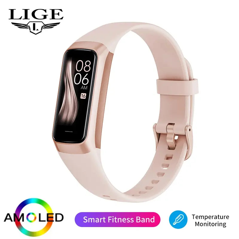 LIGE Amoled Smart Watch Men 2023 Smart Band Women Heart Rate Blood Smartwartch Waterproof Smart Bracelet Sport Fitness Tracker Beauty World Shop