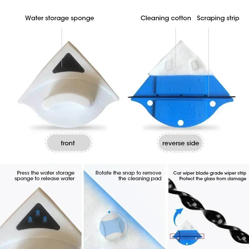 Dual Sided Magnetic Glass Cleaner High Rise Window Wiper With Automatic Drainage System For Home Office Multi Surface Cleaning Beauty World Shop
