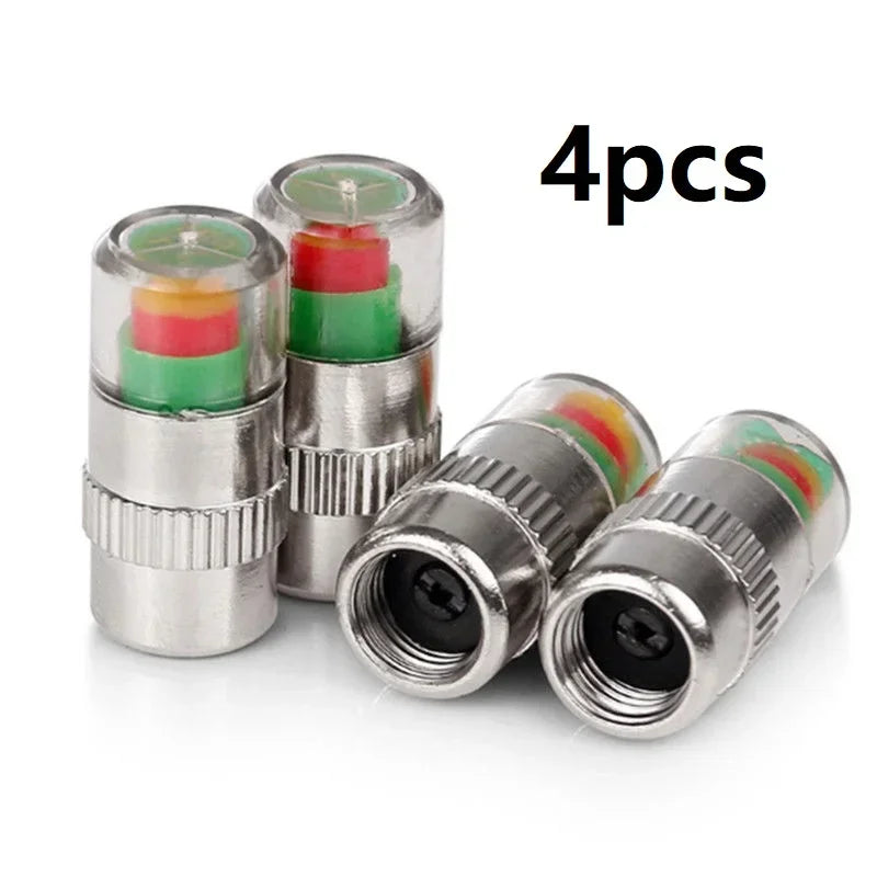 NEW 4pcs Car Tire Pressure Indicator Gauge Alert Monitoring Valve Cap Sensor External Detection Beauty World Shop