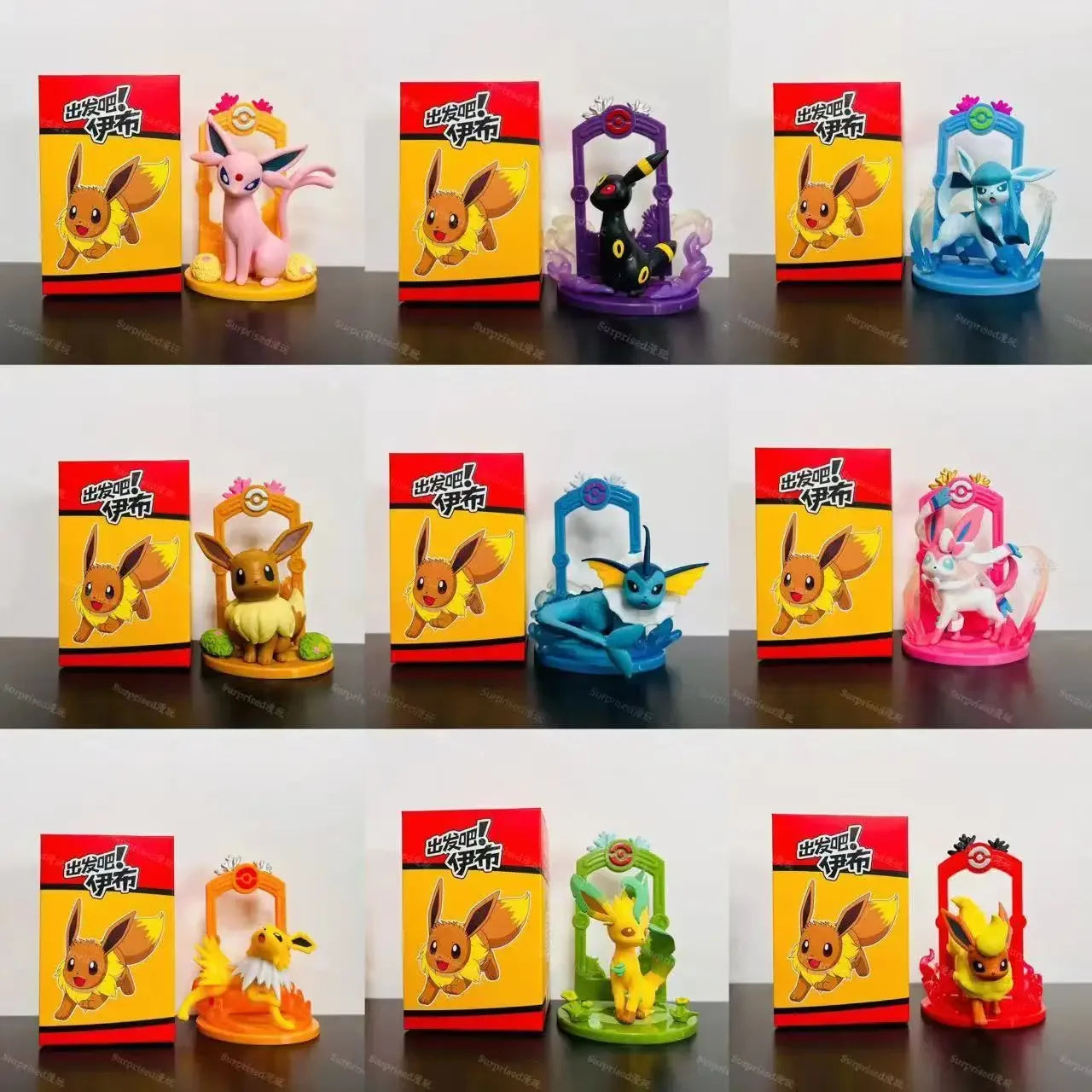 9pcs Pokemon Eevee Evolution Figure Set, Eevee Sylveon Espeon Glaceon Leafeon Anime Model Toys Collection for Kids Gift Beauty World Shop