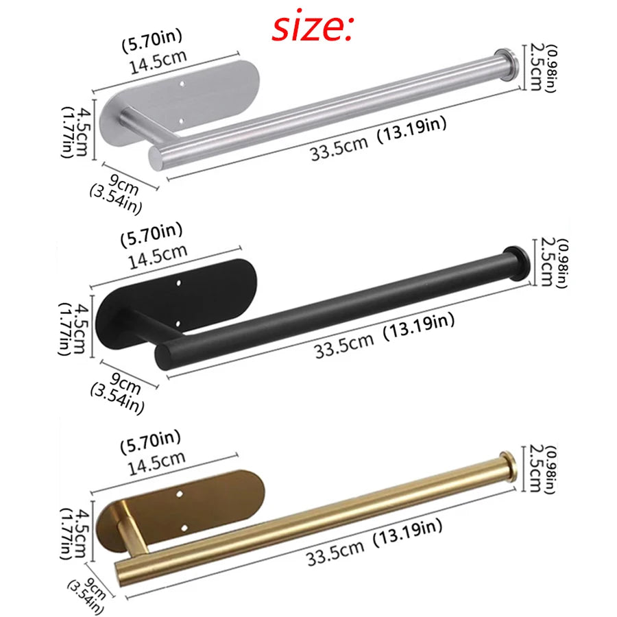 Kitchen Paper Towel Holder Adhesive Tissue Hanger Toilet Roll Paper Dispenser Cabinet Storage Napkin Rack Bathroom Accessories Beauty World Shop