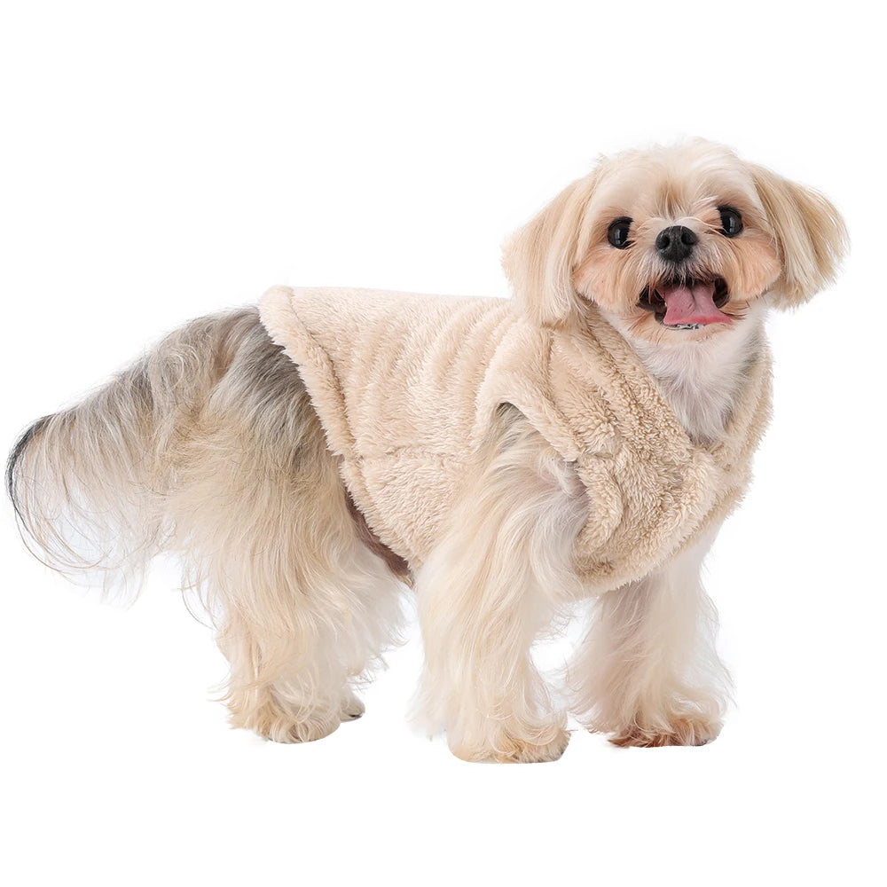 Dog Clothes For Small Medium Dogs Cats Autumn Winter Warm Dog Hooded Clothing Soft Kitten Vest Coat Yorkshire Jacket Pet Outfits