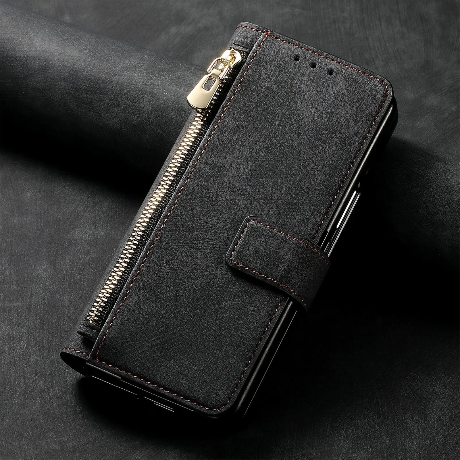 2 in 1 Magnetic Zipper Cards Solt Wallet Leather Case For Samsung Galaxy Z Fold 8 ultra 7 6 5  Wireless Charging Bag Purse Cover Beauty World Shop