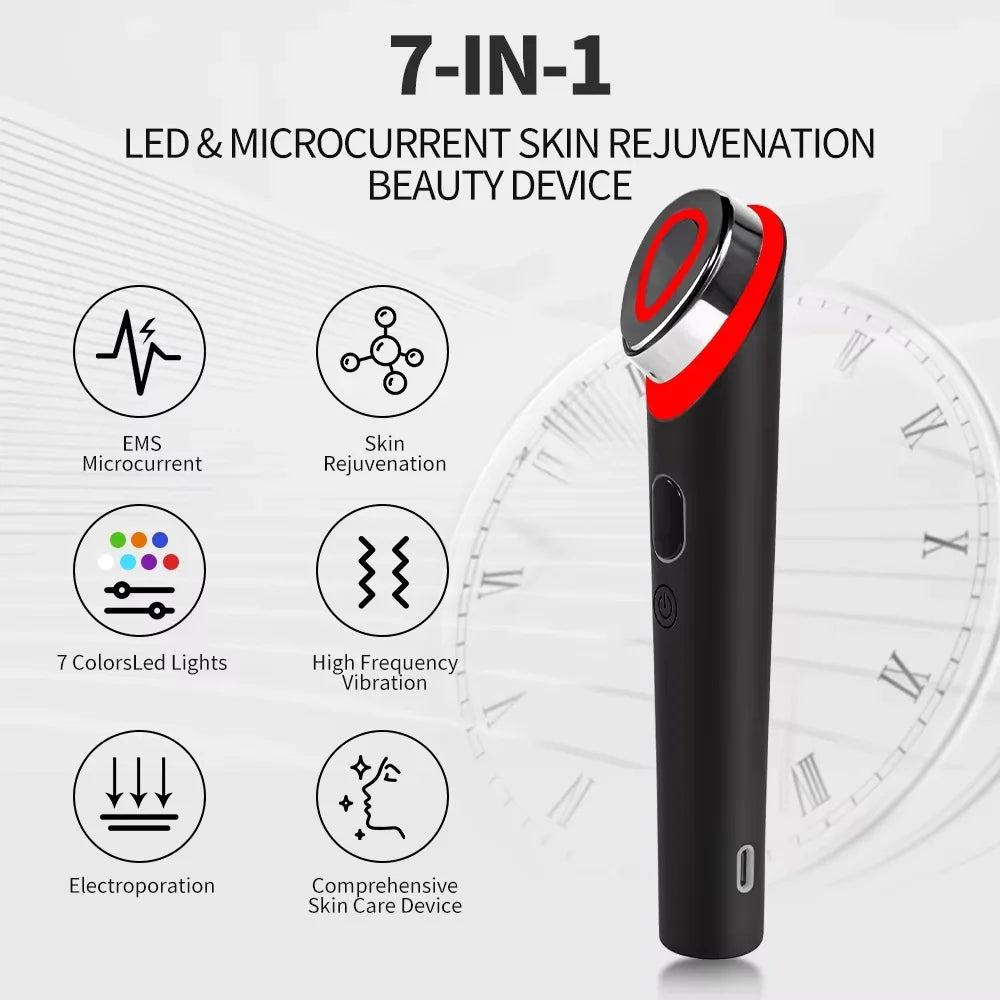 7 Colors EMS Microcurrent Facial Massager Age-R Booster Pro Anti Wrinkle Lift Device Home Use Beauty Tool for Skin Care & Rejuve Beauty World Shop