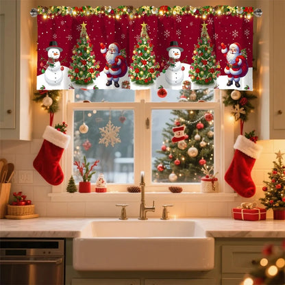 Christmas Short Curtains Valances Merry Christmas Decorations For Home 2025 Xmas Navidad Kitchen Bedroom Ornaments New Year 2026 Beauty World Shop